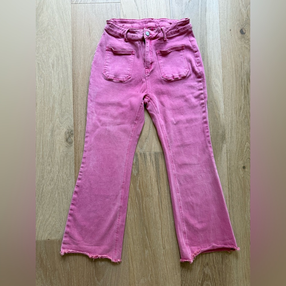 High-Rise Pink Flare and cropped Jeans for Women